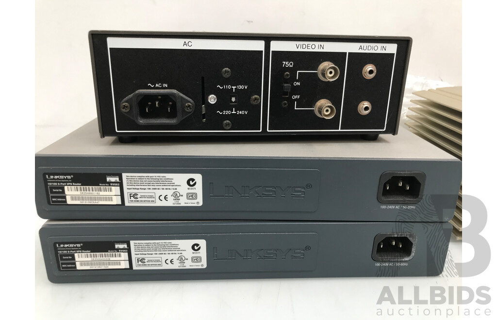 Linksys Routers, Pacific Broadband Optical Transmitters, Sony Distributor, and Colour Cameras