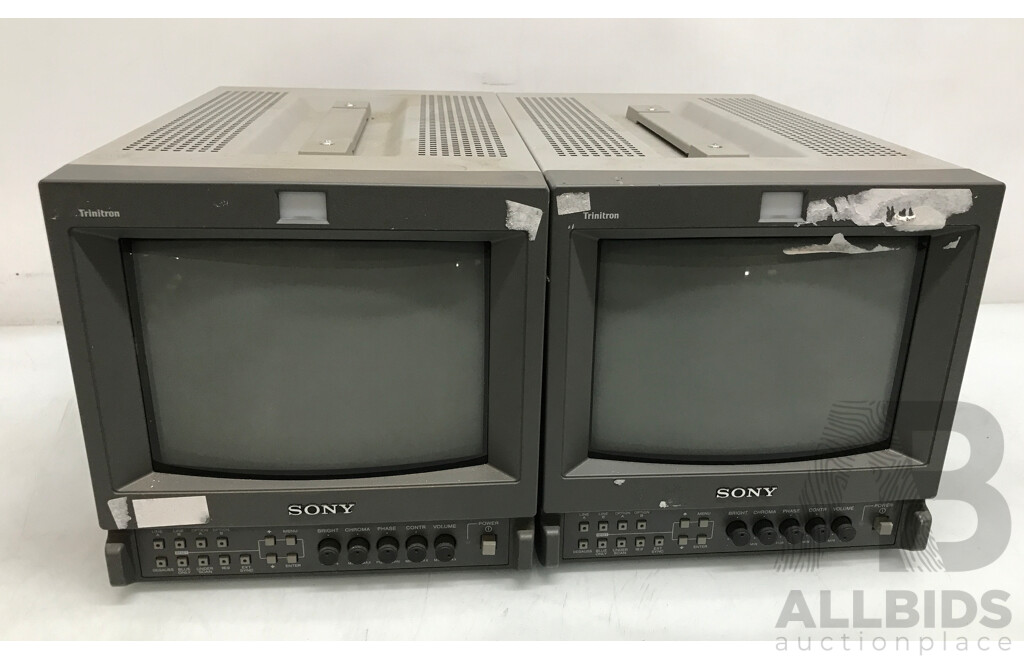 Sony Trinitron (PVM-9L2) 9 Inch Colour Security Monitors - Lot of 2
