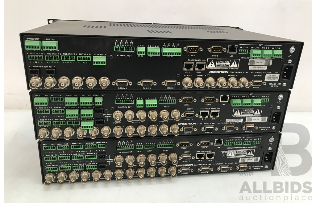 Crestron MPS-100 and MPS-200 Multimedia Presentation Systems - Lot of 3