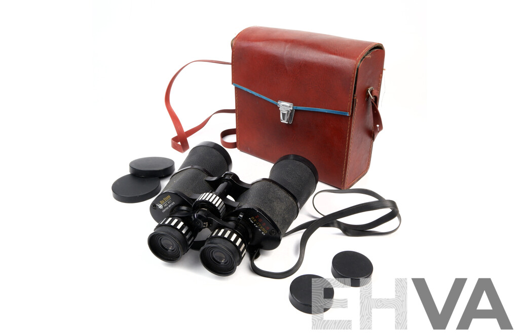 Set Dia Stone GWZ 817 8 X to 17 X X 50 Zoom Binoculars in Leather Case