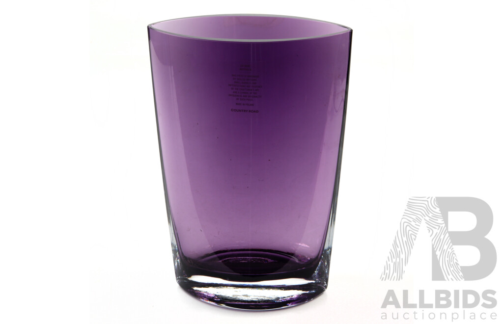 Country Road Home Hand Blown Purple Amethyst Glass Vase with Original Label
