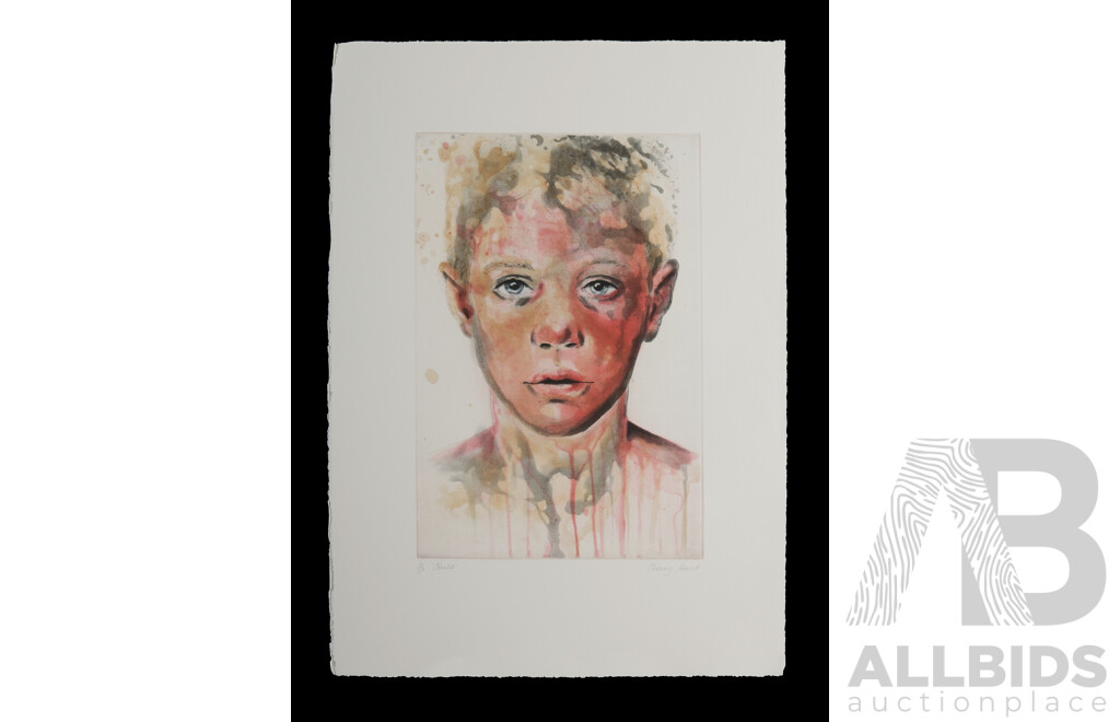 Cherry Hood (b.1950), Charlie, Coloured Etching 