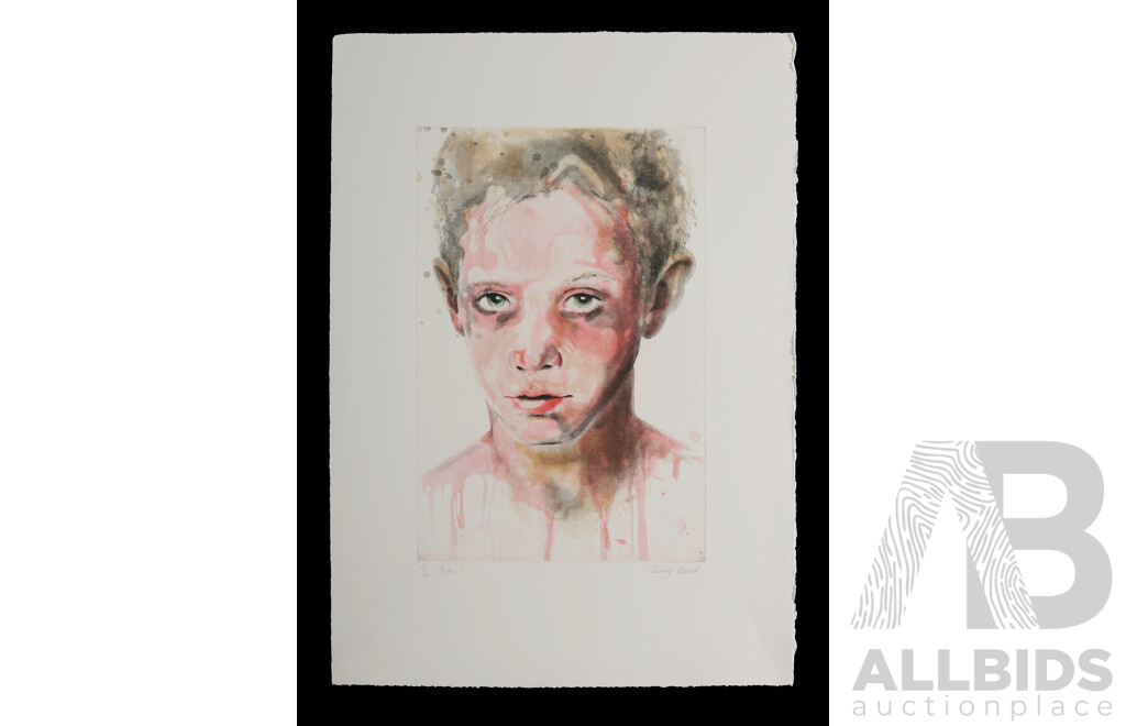 Cherry Hood (b.1950), Peter, Coloured Etching 