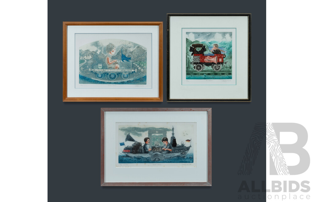 Gary Tricker (New Zealand b.1938), Three Colour Etchings (3) 
