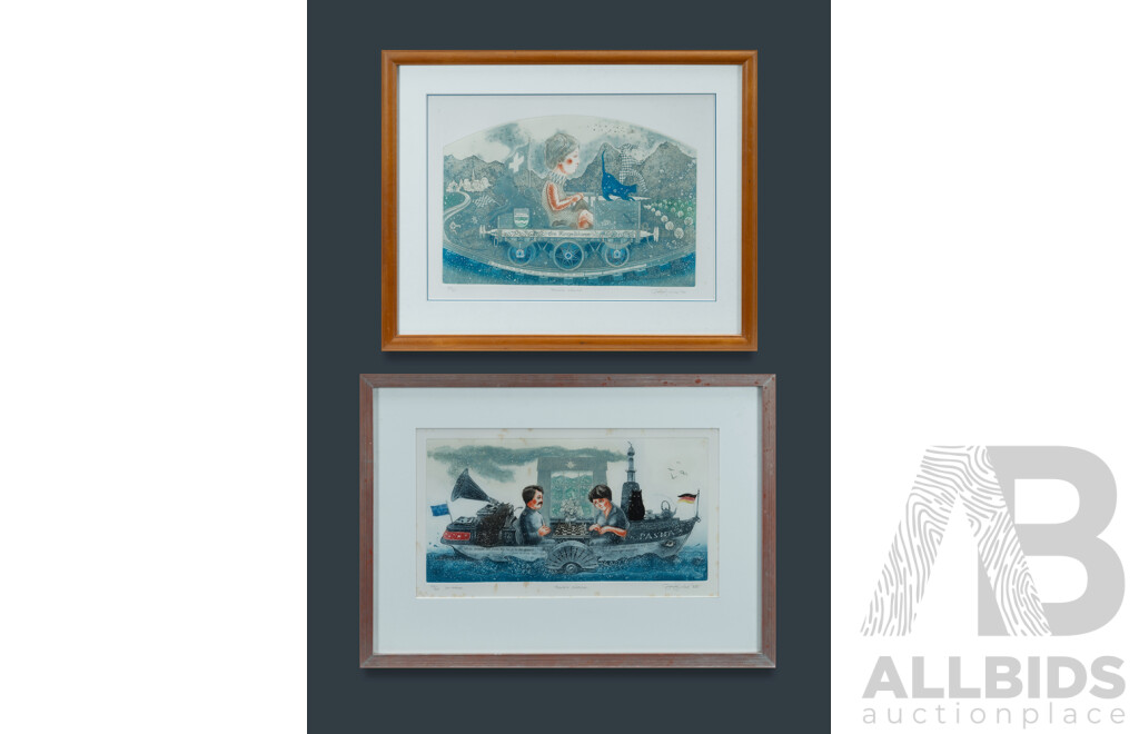 Gary Tricker (New Zealand b.1938), Three Colour Etchings (3) 