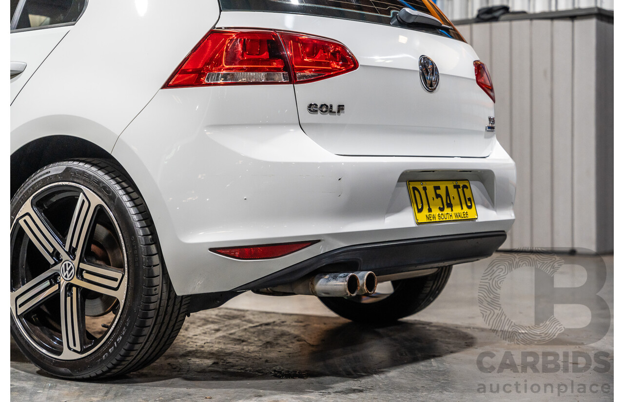 6/2015 Volkswagen Golf 90 TSI MK7 MY15 5d Hatchback White Turbo 1.4L