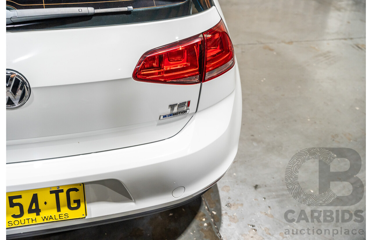 6/2015 Volkswagen Golf 90 TSI MK7 MY15 5d Hatchback White Turbo 1.4L