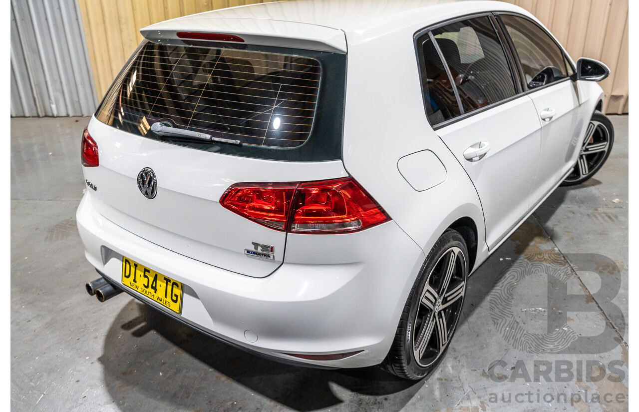6/2015 Volkswagen Golf 90 TSI MK7 MY15 5d Hatchback White Turbo 1.4L