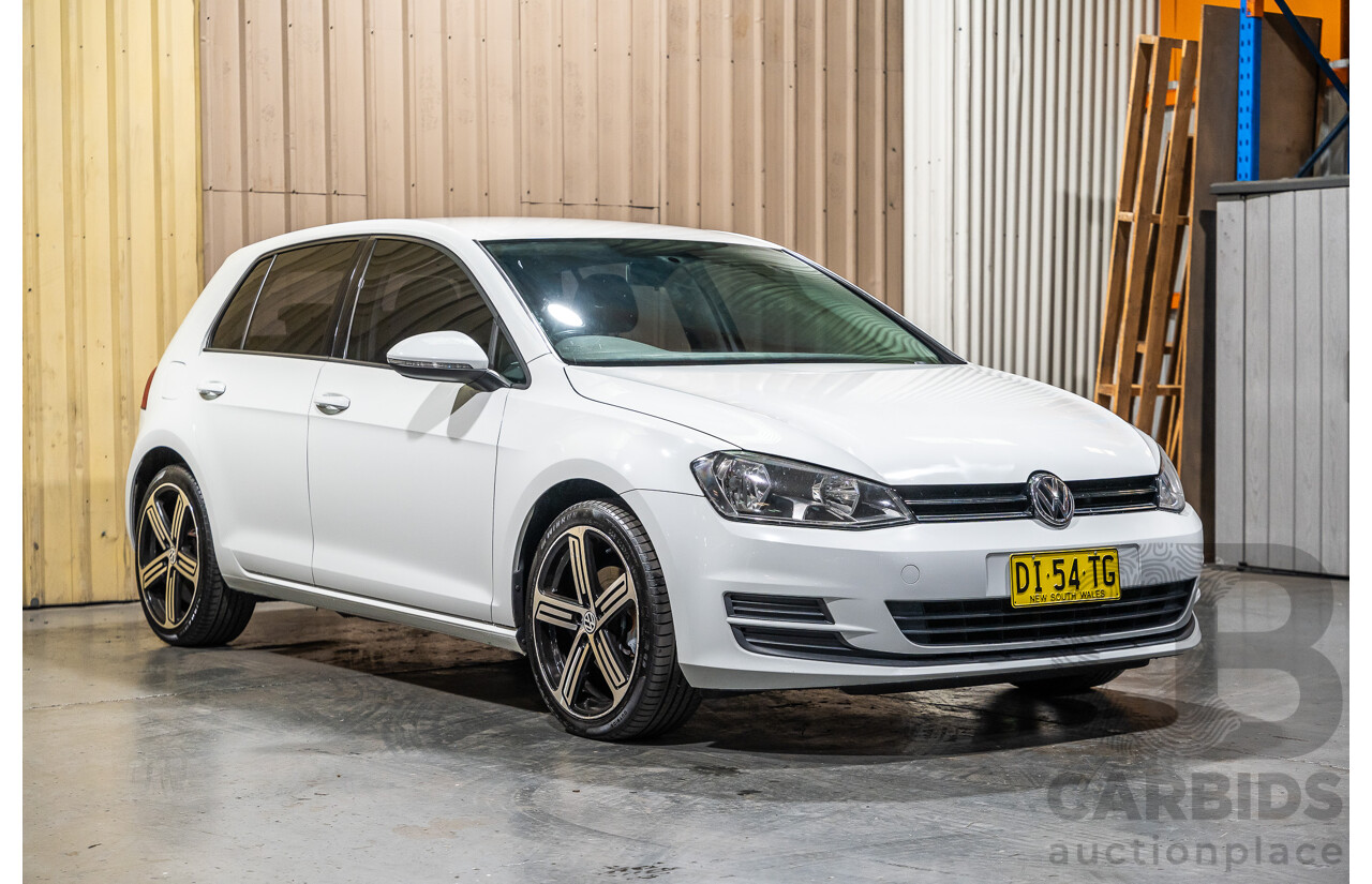 6/2015 Volkswagen Golf 90 TSI MK7 MY15 5d Hatchback White Turbo 1.4L