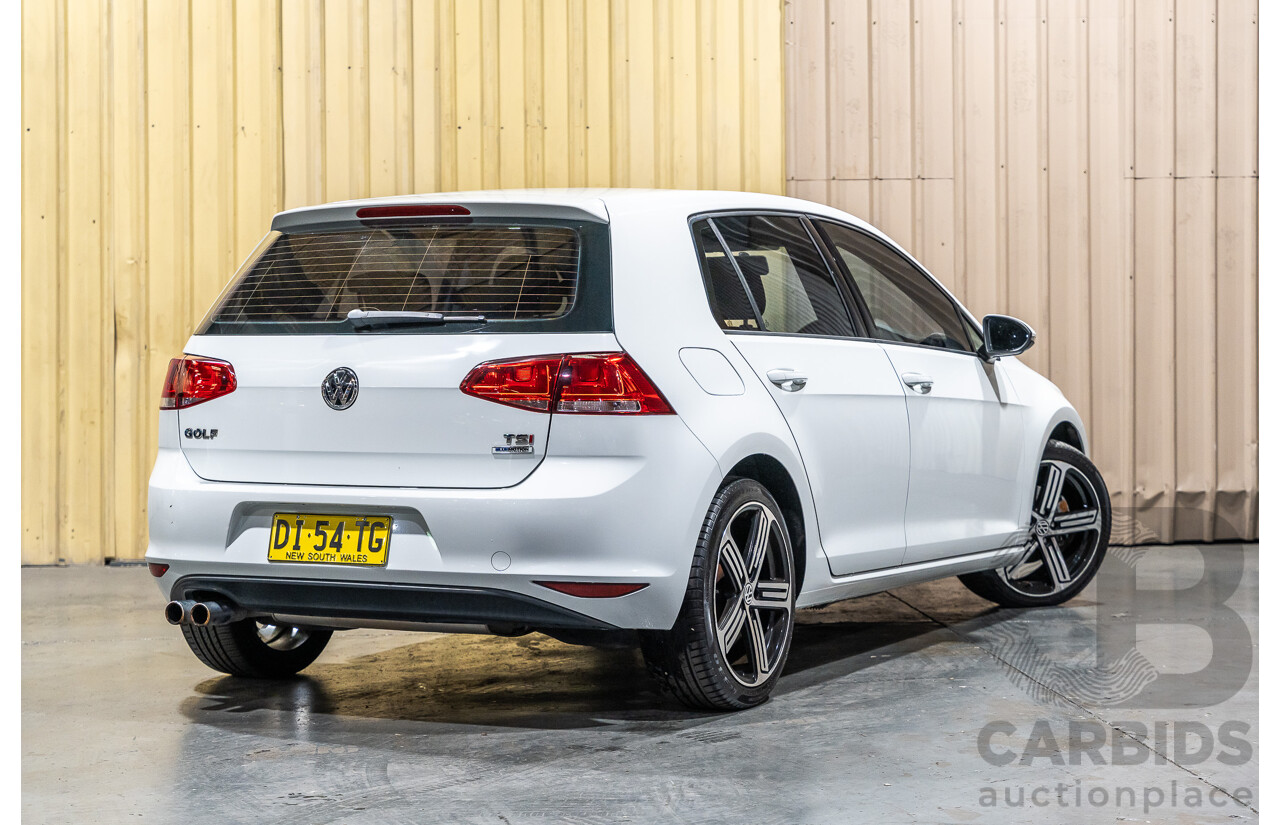 6/2015 Volkswagen Golf 90 TSI MK7 MY15 5d Hatchback White Turbo 1.4L