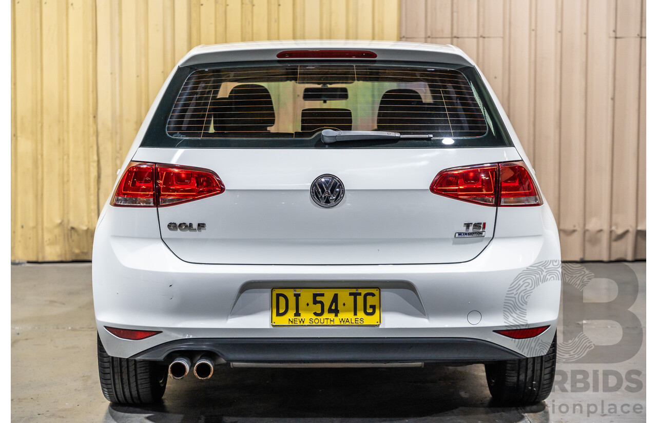 6/2015 Volkswagen Golf 90 TSI MK7 MY15 5d Hatchback White Turbo 1.4L