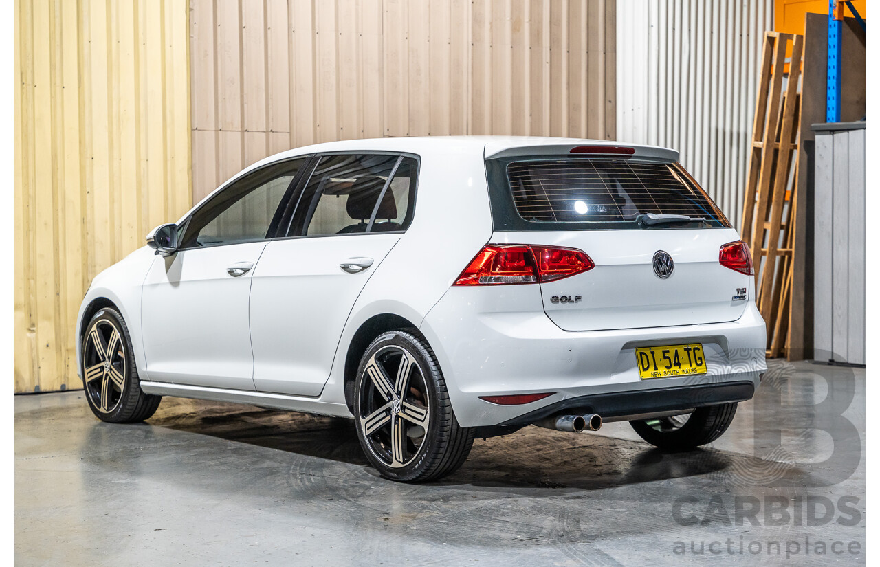 6/2015 Volkswagen Golf 90 TSI MK7 MY15 5d Hatchback White Turbo 1.4L