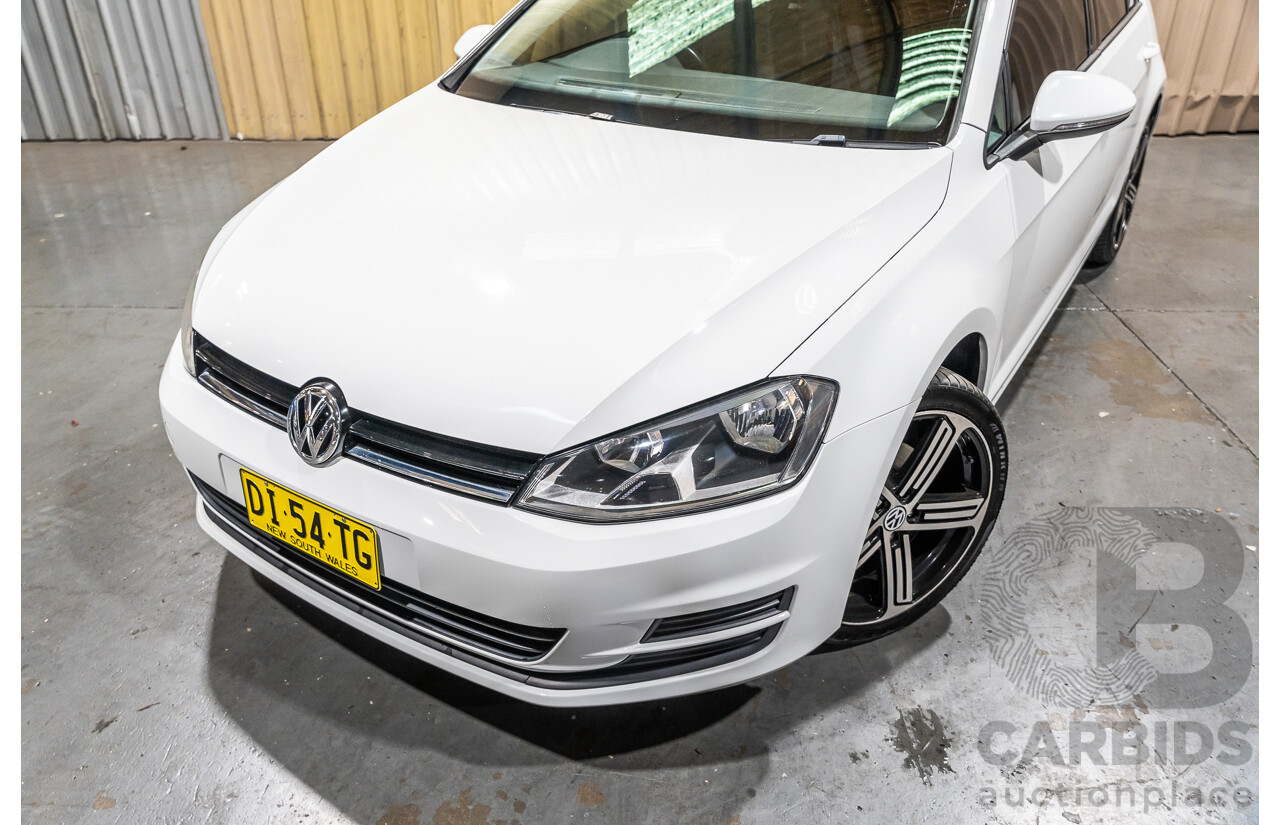 6/2015 Volkswagen Golf 90 TSI MK7 MY15 5d Hatchback White Turbo 1.4L
