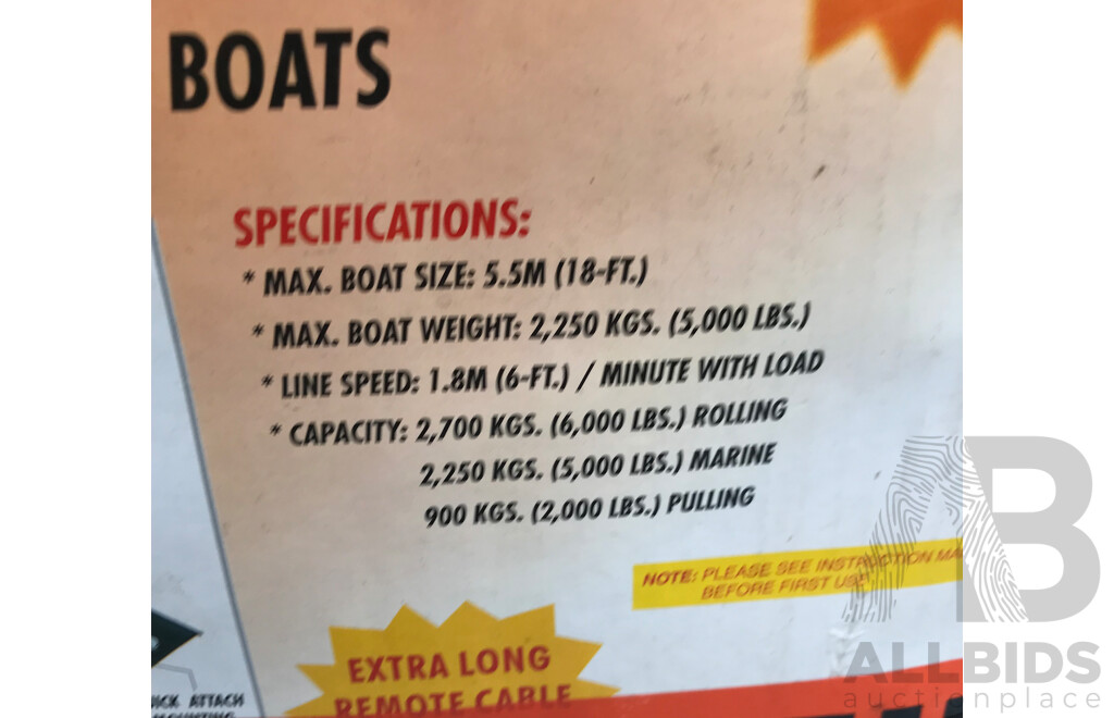 Super Gear 12V Boat Winch - Brand New