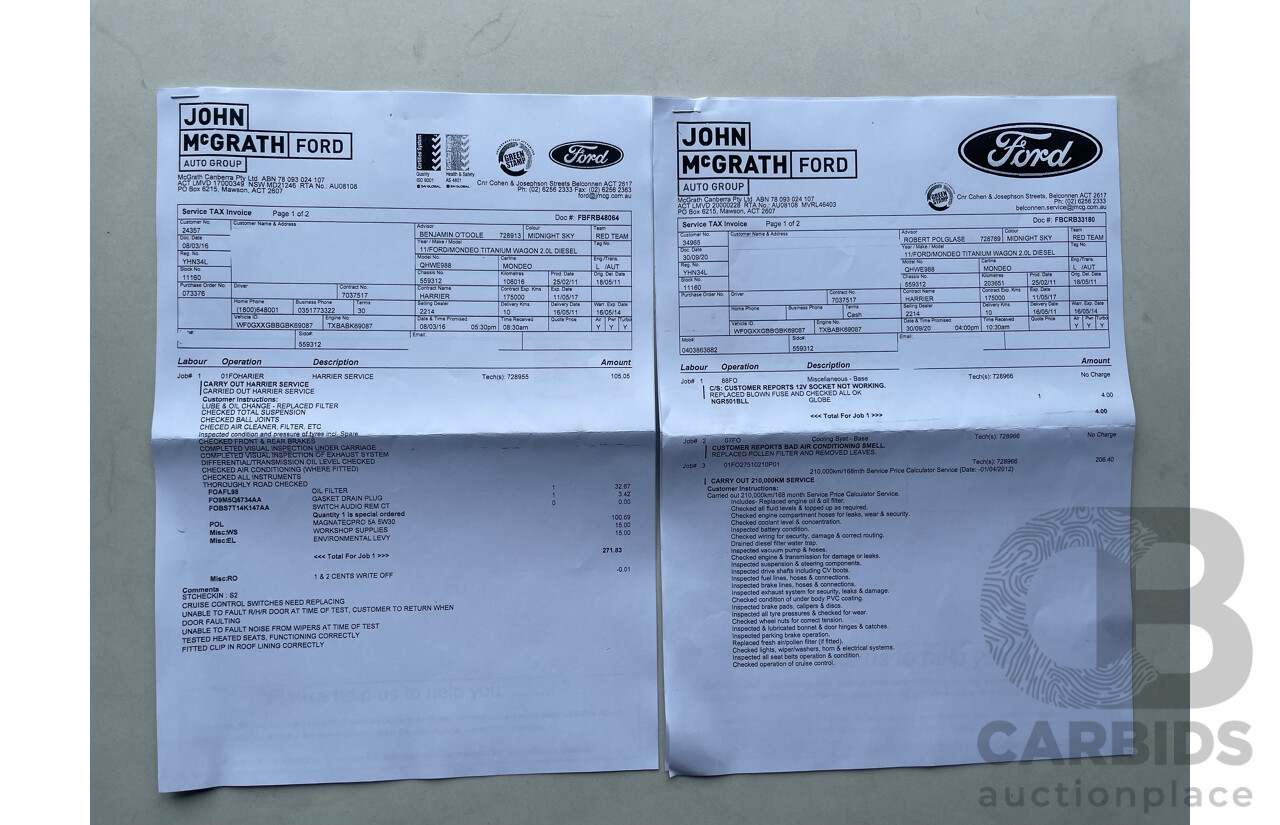 4/2011 Ford Mondeo LX MC 4d Wagon Grey 2.3L