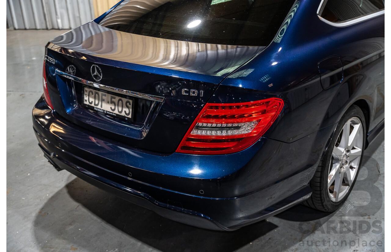 8/2011 Mercedes Benz C250 CDI AMG Package BE W204 MY11 2d Coupe Cavansite Blue Metallic Turbo Diesel 2.1L