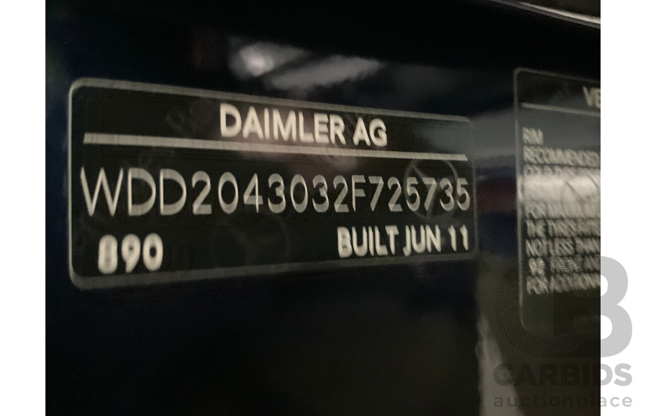 8/2011 Mercedes Benz C250 CDI AMG Package BE W204 MY11 2d Coupe Cavansite Blue Metallic Turbo Diesel 2.1L