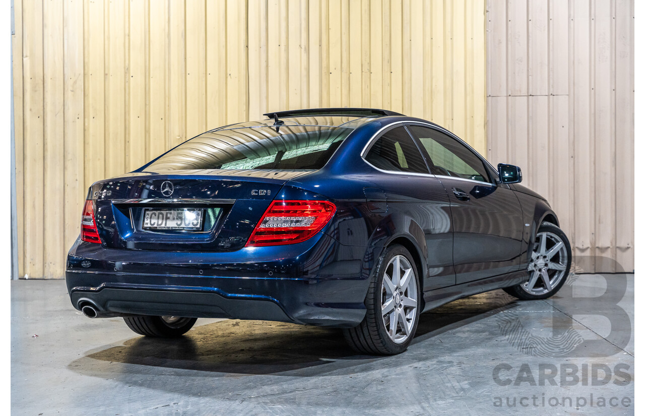 8/2011 Mercedes Benz C250 CDI AMG Package BE W204 MY11 2d Coupe Cavansite Blue Metallic Turbo Diesel 2.1L