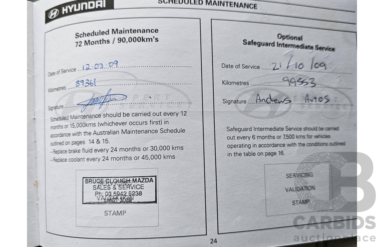 3/2005 Hyundai Tucson   4d Wagon Blue 2.7L