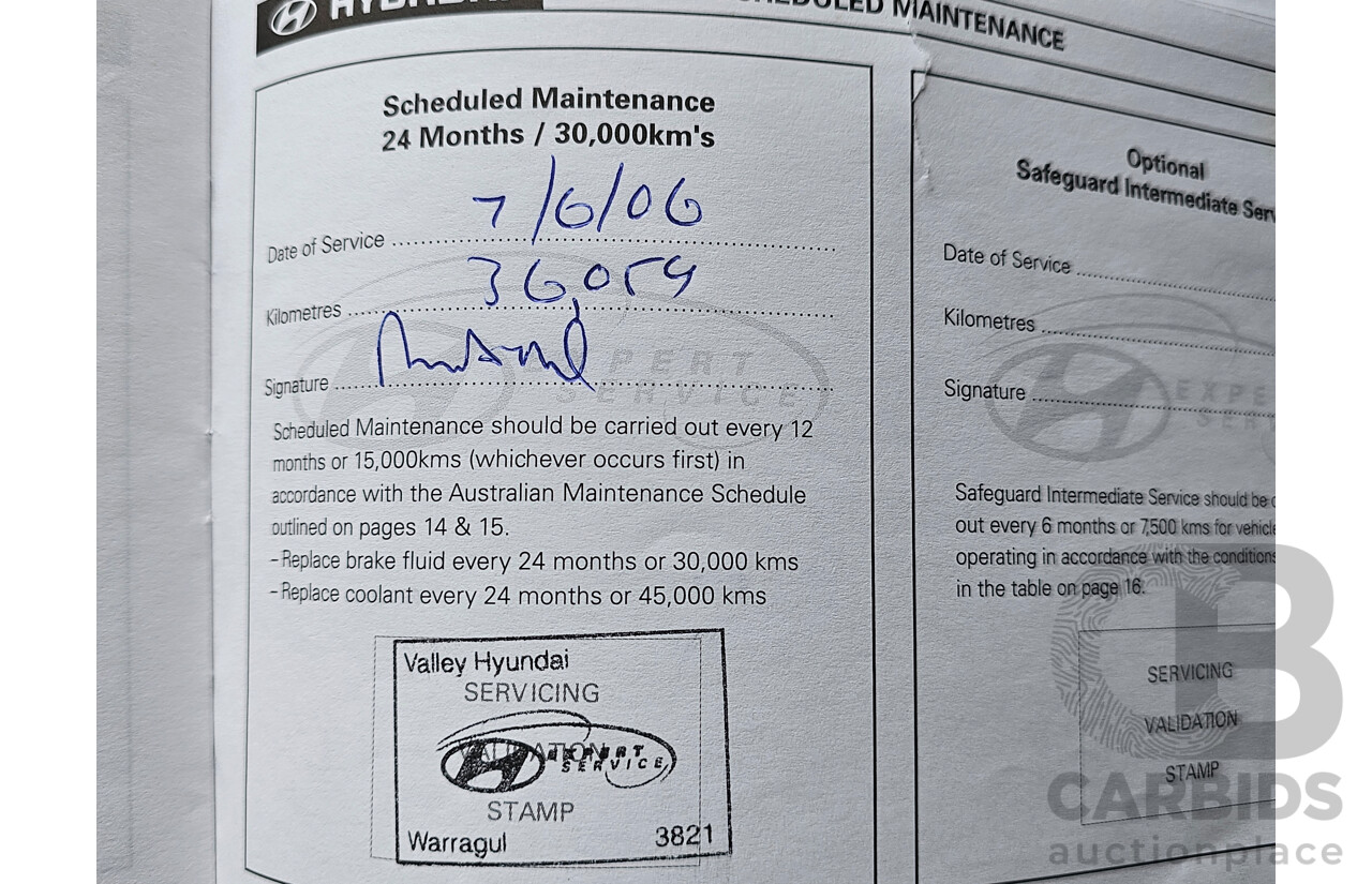 3/2005 Hyundai Tucson   4d Wagon Blue 2.7L