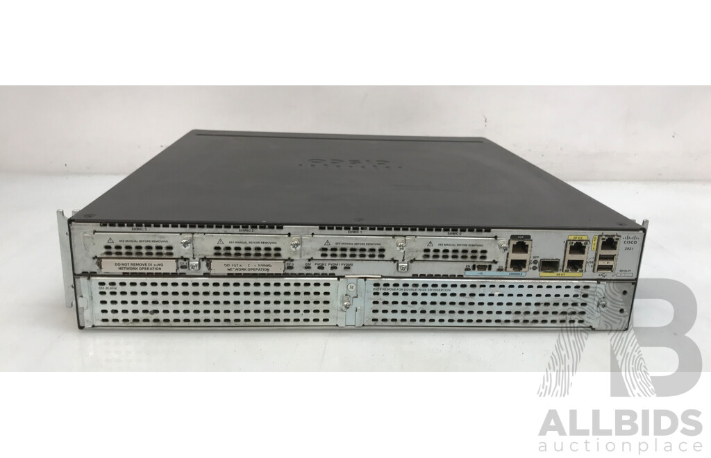 Cisco 2900 Series (2921) Integrated Services Routers - Lot of 5