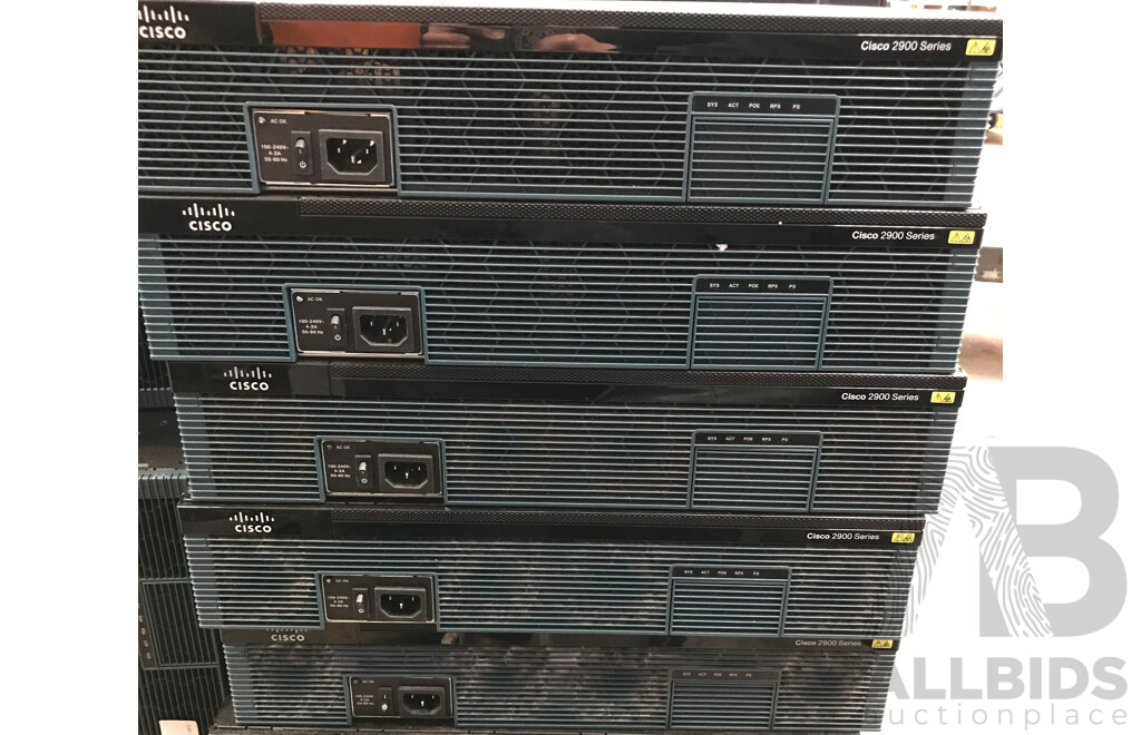 Cisco 2900 Series (2921) Integrated Services Routers - Lot of 5