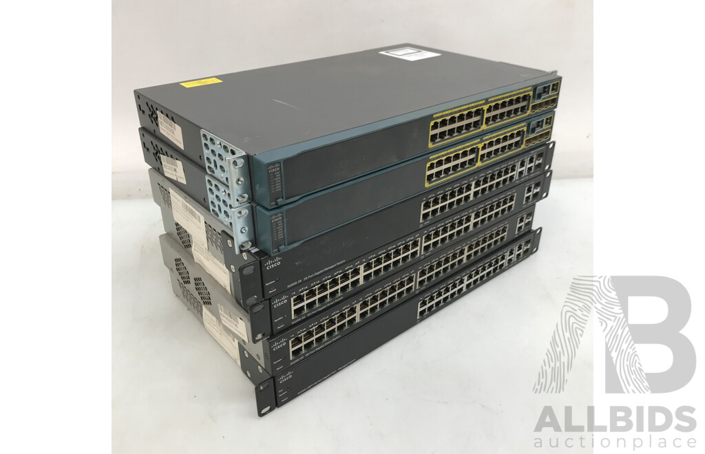 Cisco Assorted Ethernet Switches - Lot of 6