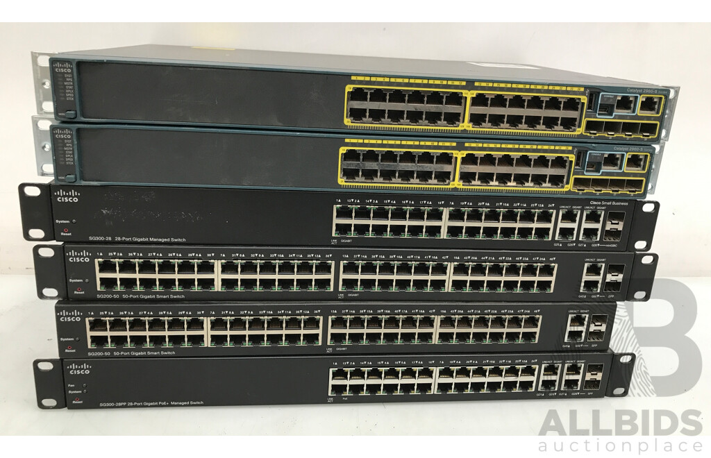 Cisco Assorted Ethernet Switches - Lot of 6