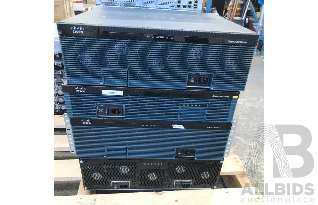 Cisco 3900 and 2900 Series Assorted Integrated Service Routers - Lot of 4