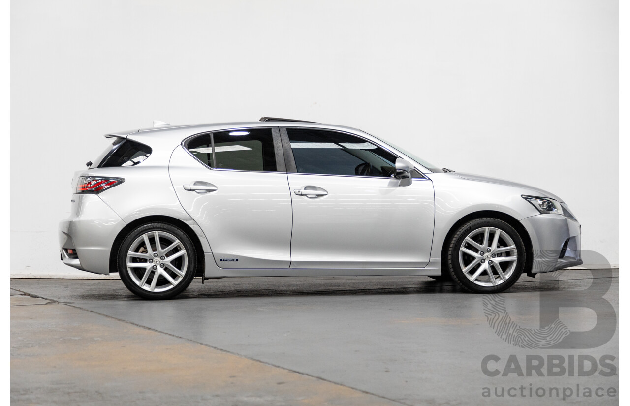 02/2015 Lexus CT 200H Hybrid Sports Luxury ZWA10R MY15 5D Hatchback Metallic Silver 1.8L