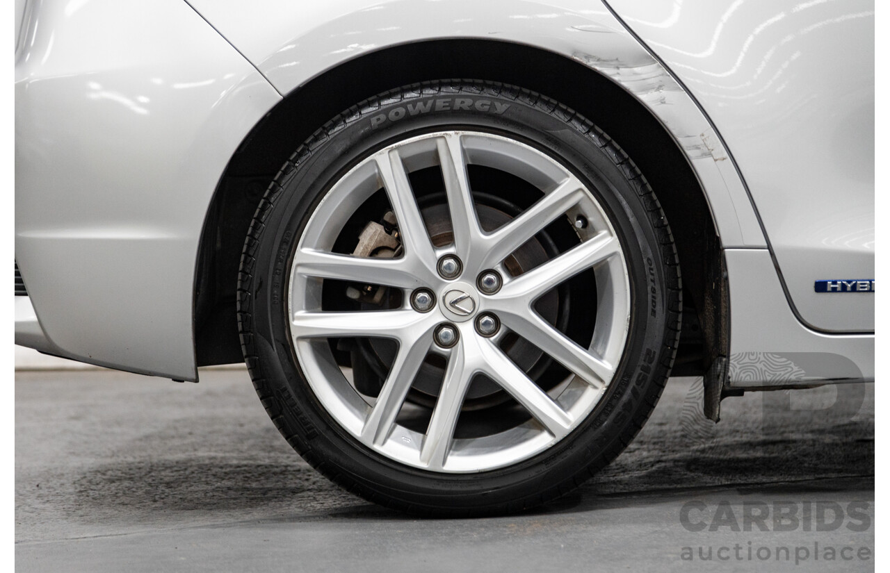 02/2015 Lexus CT 200H Hybrid Sports Luxury ZWA10R MY15 5D Hatchback Metallic Silver 1.8L