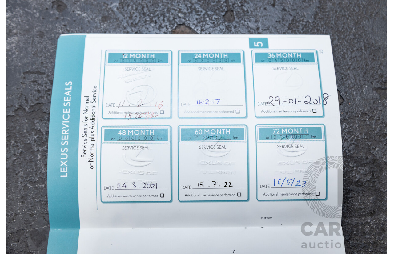 02/2015 Lexus CT 200H Hybrid Sports Luxury ZWA10R MY15 5D Hatchback Metallic Silver 1.8L