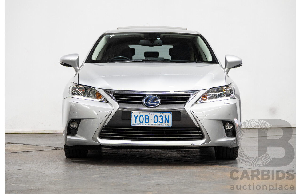 02/2015 Lexus CT 200H Hybrid Sports Luxury ZWA10R MY15 5D Hatchback Metallic Silver 1.8L