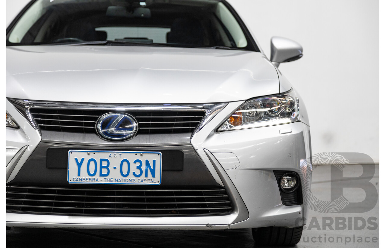 02/2015 Lexus CT 200H Hybrid Sports Luxury ZWA10R MY15 5D Hatchback Metallic Silver 1.8L