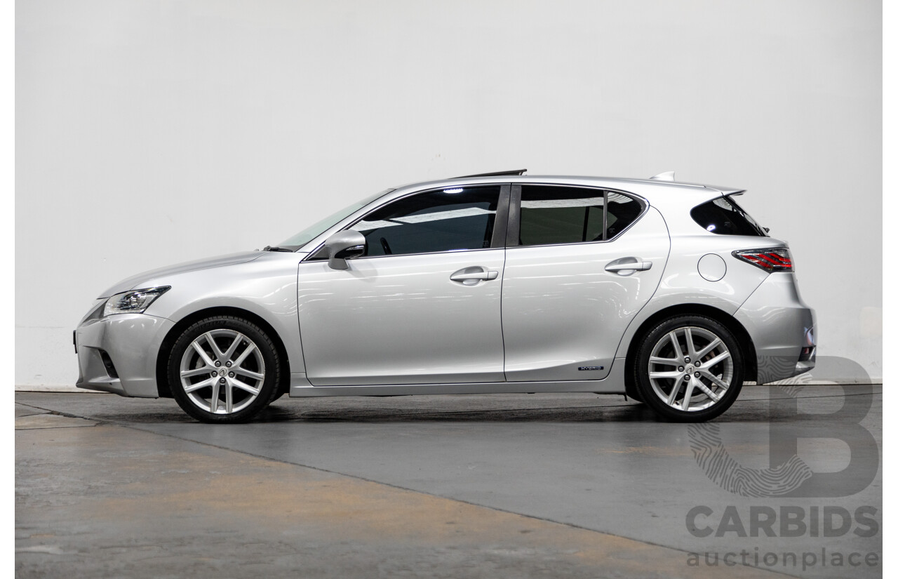 02/2015 Lexus CT 200H Hybrid Sports Luxury ZWA10R MY15 5D Hatchback Metallic Silver 1.8L