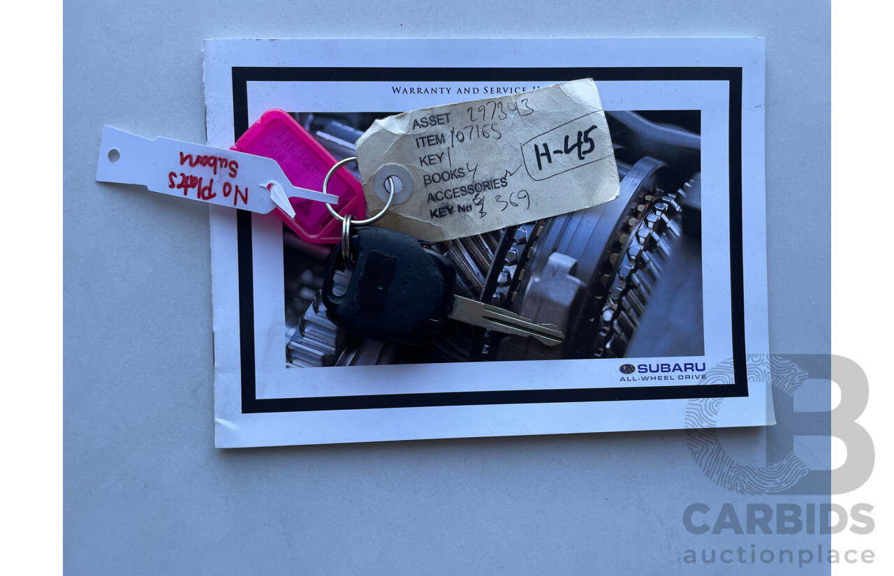 09/2001 Subaru Outback  AWD MY01 4D Wagon Red 2.5L