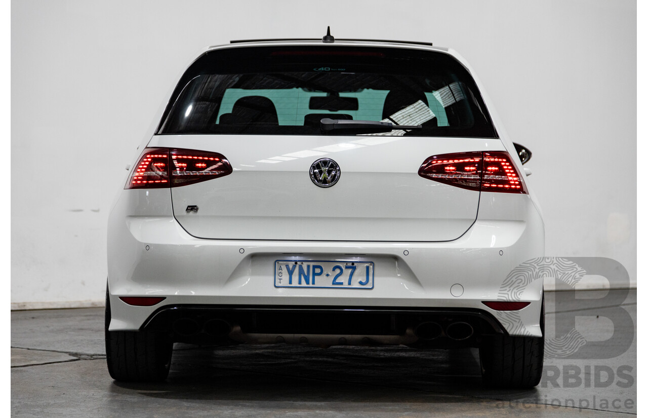02/2015 Volkswagen Golf R (AWD) MK7 AU MY15 5D Hatchback White Turbo 2.0L