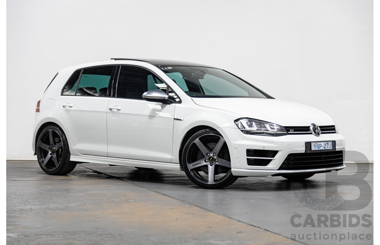 02/2015 Volkswagen Golf R (AWD) MK7 AU MY15 5D Hatchback White Turbo 2.0L