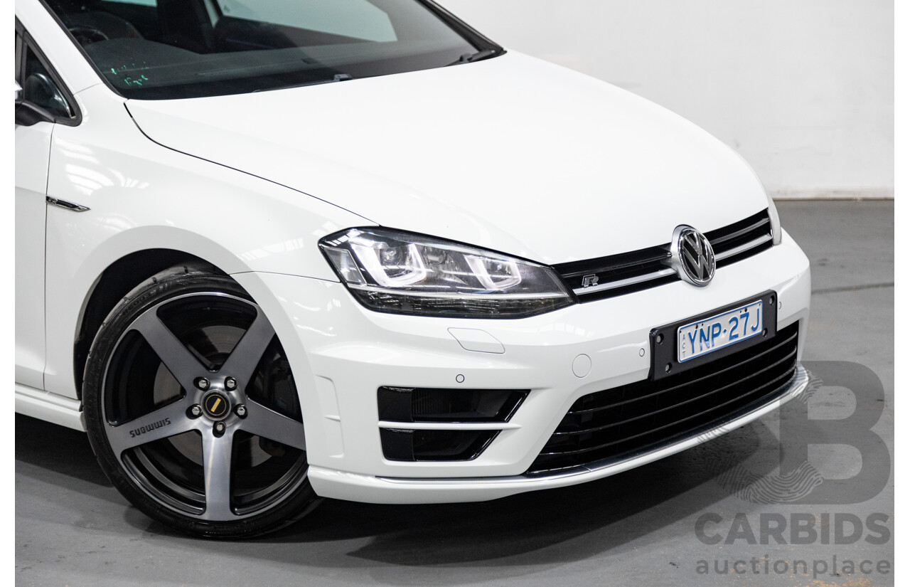02/2015 Volkswagen Golf R (AWD) MK7 AU MY15 5D Hatchback White Turbo 2.0L