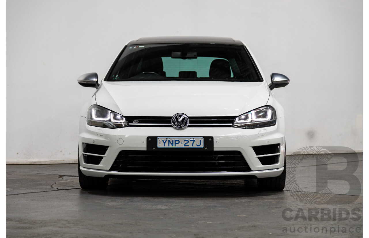 02/2015 Volkswagen Golf R (AWD) MK7 AU MY15 5D Hatchback White Turbo 2.0L