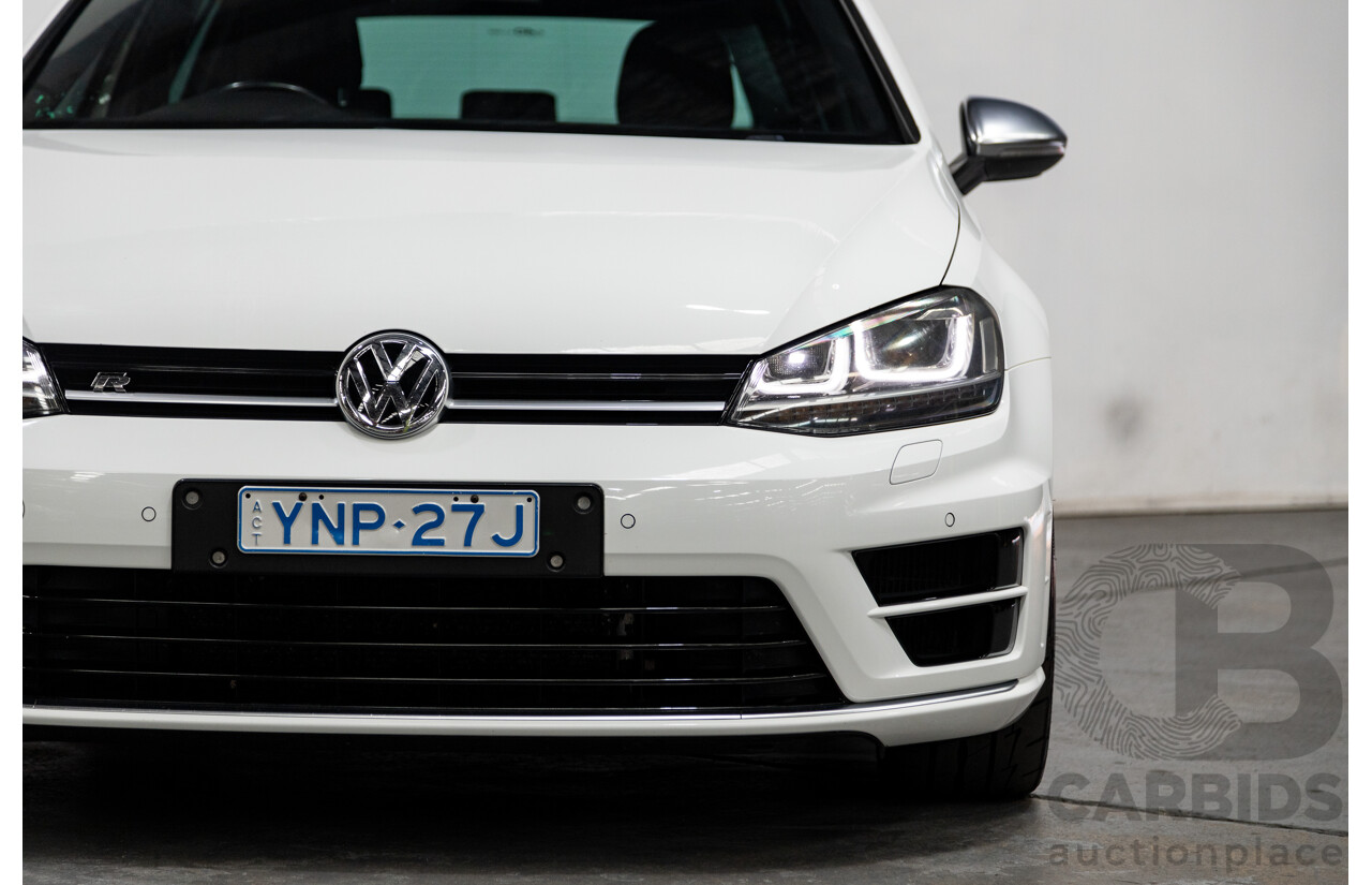 02/2015 Volkswagen Golf R (AWD) MK7 AU MY15 5D Hatchback White Turbo 2.0L