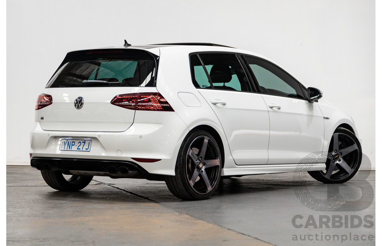 02/2015 Volkswagen Golf R (AWD) MK7 AU MY15 5D Hatchback White Turbo 2.0L