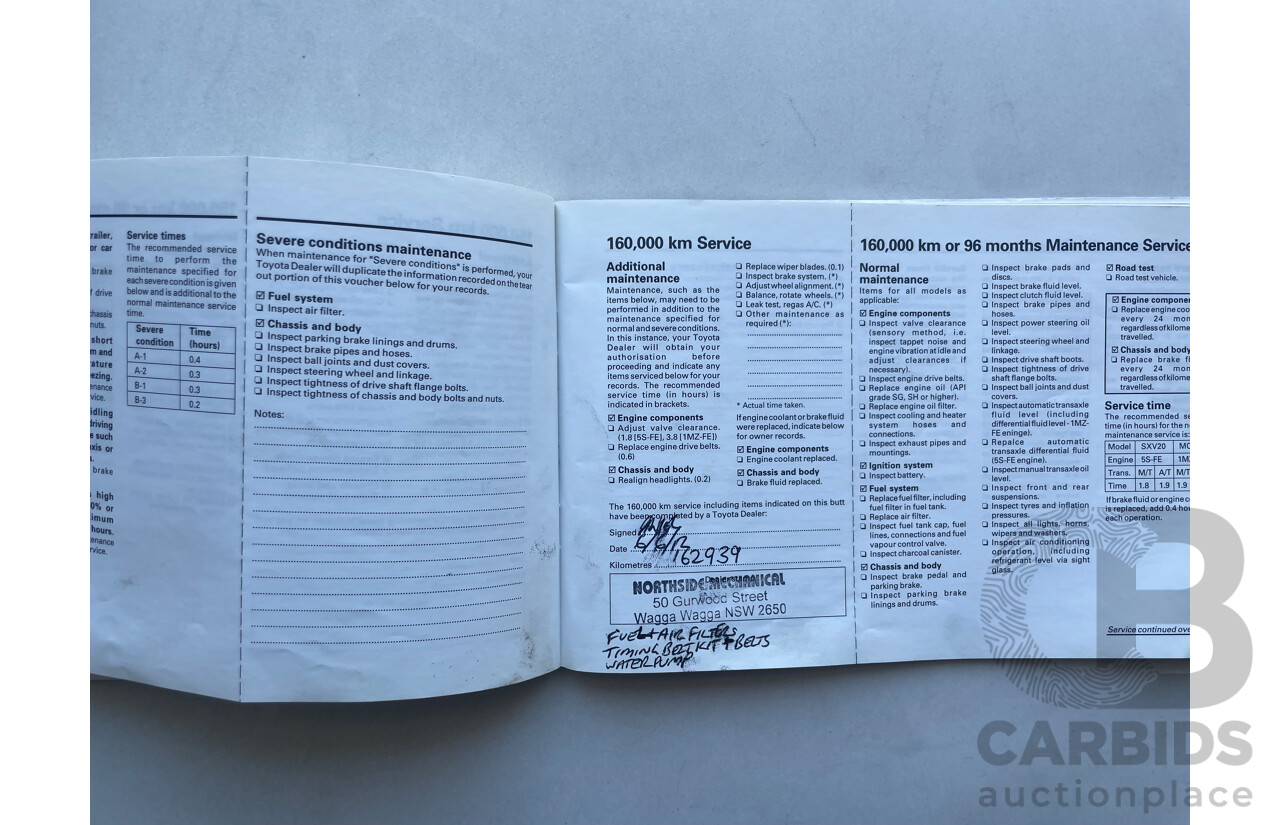 07/2000 Toyota Camry TOURING FWD MCV20R 4D Sedan White 3.0L