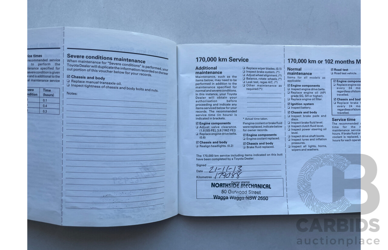 07/2000 Toyota Camry TOURING FWD MCV20R 4D Sedan White 3.0L