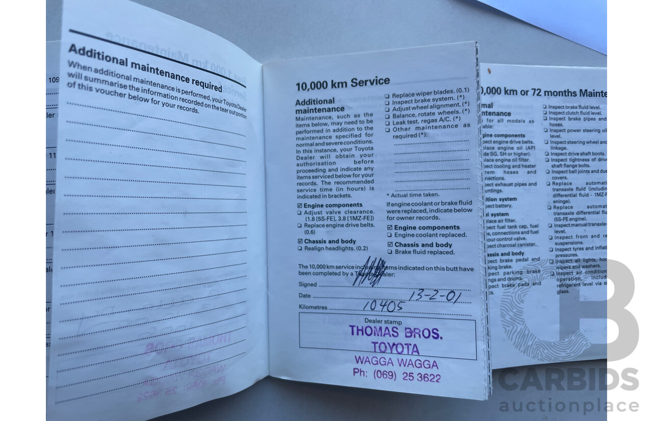 07/2000 Toyota Camry TOURING FWD MCV20R 4D Sedan White 3.0L