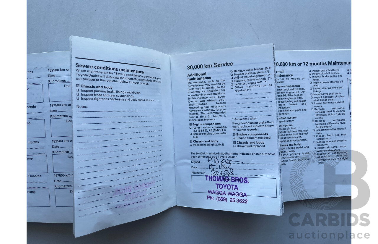 07/2000 Toyota Camry TOURING FWD MCV20R 4D Sedan White 3.0L