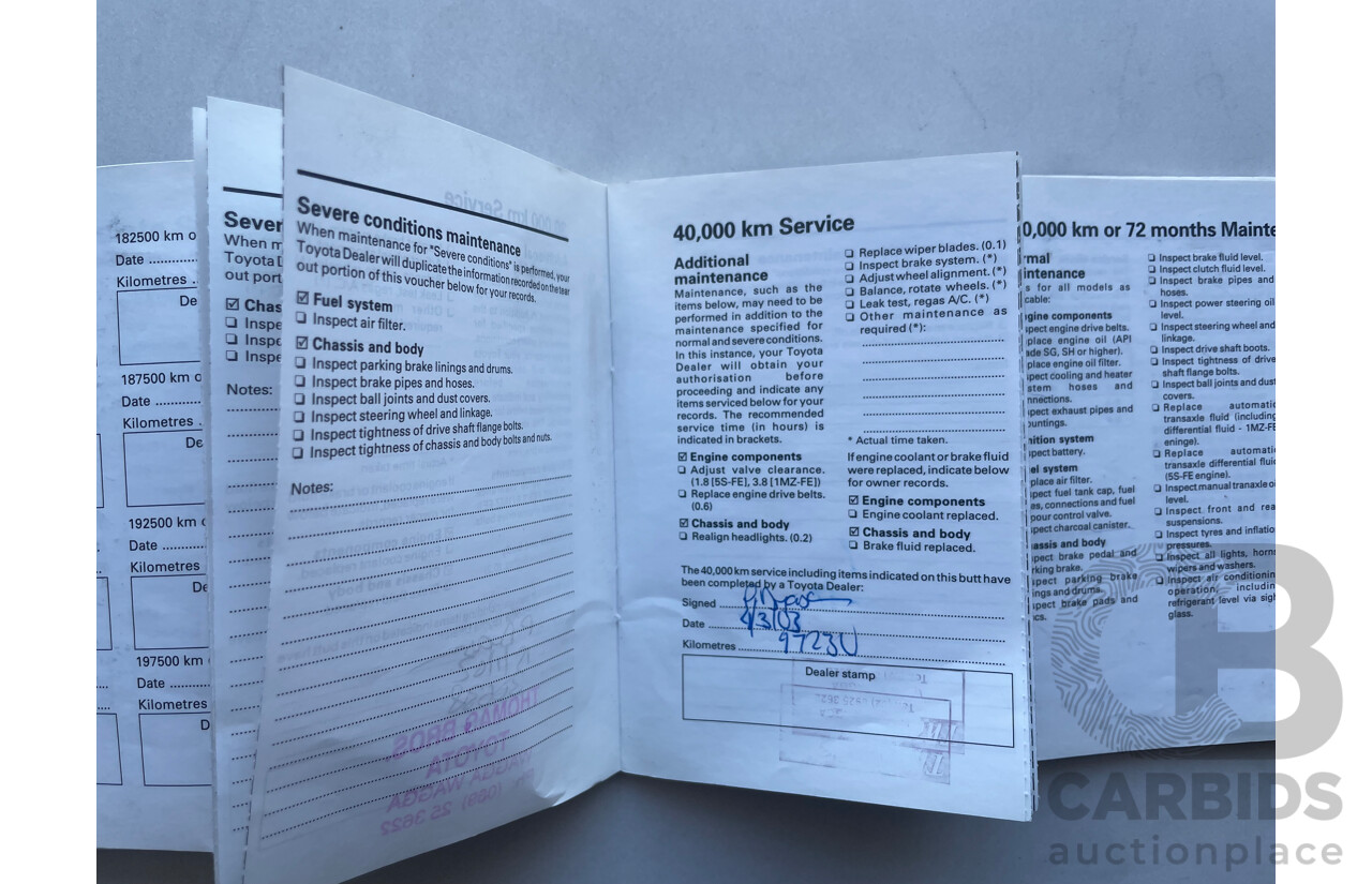 07/2000 Toyota Camry TOURING FWD MCV20R 4D Sedan White 3.0L