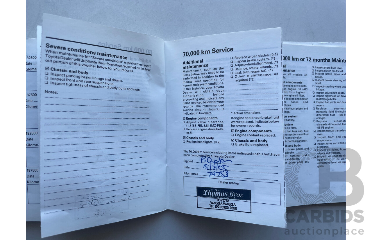 07/2000 Toyota Camry TOURING FWD MCV20R 4D Sedan White 3.0L