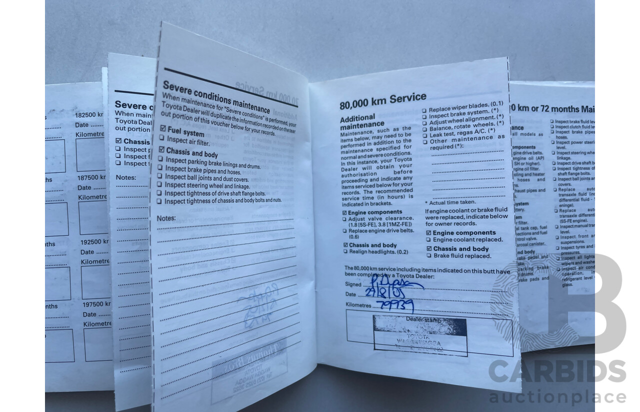 07/2000 Toyota Camry TOURING FWD MCV20R 4D Sedan White 3.0L