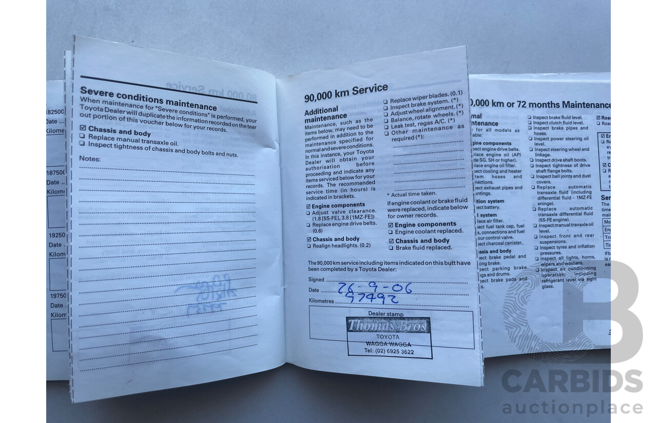 07/2000 Toyota Camry TOURING FWD MCV20R 4D Sedan White 3.0L